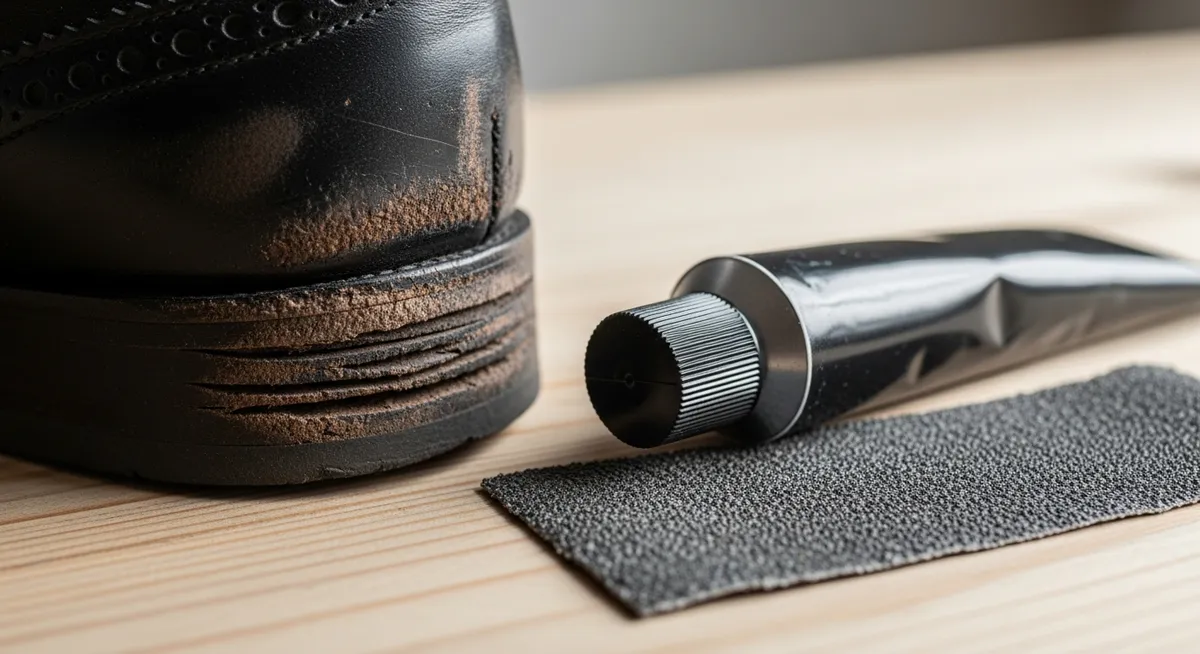 準備:自分で靴のかかとを補修するための道具と全体像