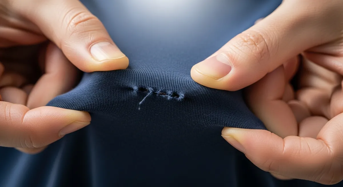 爪楊枝や安全ピンで代用!細かな糸を生地に押し込むテクニック